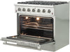 Forno Appliance Package - 36 Inch Gas Range, Wall Mount Range Hood, Microwave Drawer, 6661-FFSGS6244-36 FORNO
