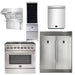 Forno Appliance Package - 36 Inch Gas Range, Wall Mount Range Hood, Refrigerator, Wine Cooler, Dishwasher, FWCDR-FFSGS6244-36 FORNO