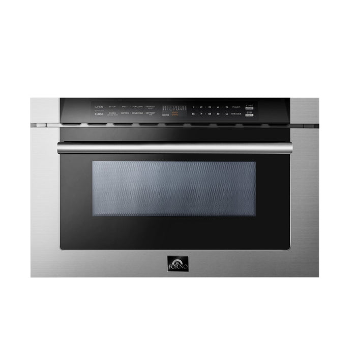 Forno Appliance Package - 48 Inch Dual Fuel Range, Range Hood, Built-In Refrigerator, Microwave Drawer, Dishwasher, Wine Cooler, 33SB-FFSGS6156-48 FORNO