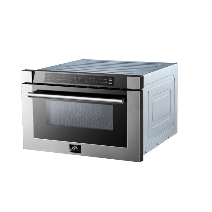 Forno Appliance Package - 48 Inch Dual Fuel Range, Range Hood, Built-In Refrigerator, Microwave Drawer, Dishwasher, Wine Cooler, 33SB-FFSGS6156-48 FORNO