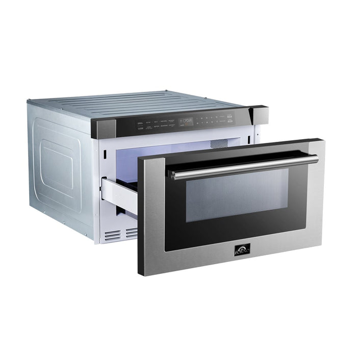Forno Appliance Package - 48 Inch Dual Fuel Range, Range Hood, Built-In Refrigerator, Microwave Drawer, Dishwasher, Wine Cooler, 33SB-FFSGS6156-48 FORNO