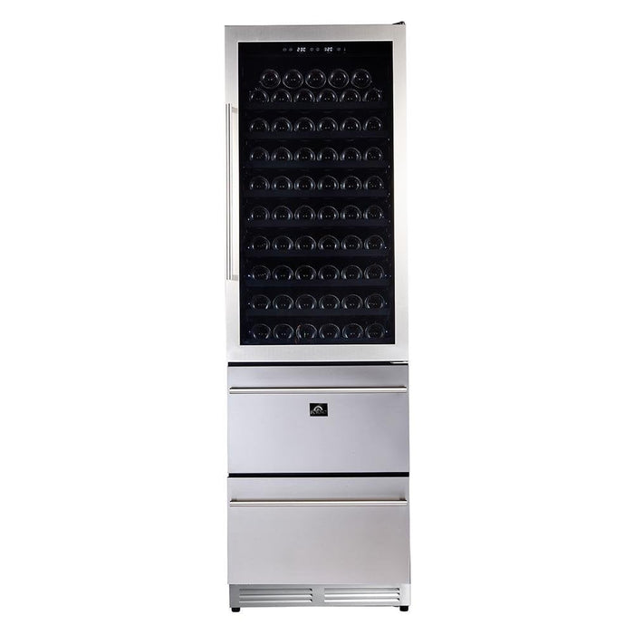 Forno Appliance Package - 48 Inch Dual Fuel Range, Range Hood, Built-In Refrigerator, Microwave Drawer, Dishwasher, Wine Cooler, 33SB-FFSGS6156-48 FORNO