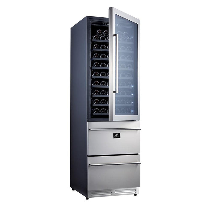 Forno Appliance Package - 48 Inch Dual Fuel Range, Range Hood, Built-In Refrigerator, Microwave Drawer, Dishwasher, Wine Cooler, 33SB-FFSGS6156-48 FORNO