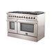Forno Appliance Package - 48 Inch Dual Fuel Range, Wall Mount Range Hood, Refrigerator, Wine Cooler, Dishwasher, FWCDR-FFSGS6156-48 FORNO