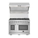 Forno Appliance Package - 48 Inch Dual Fuel Range, Wall Mount Range Hood, Refrigerator, Wine Cooler, Dishwasher, FWCDR-FFSGS6156-48 FORNO