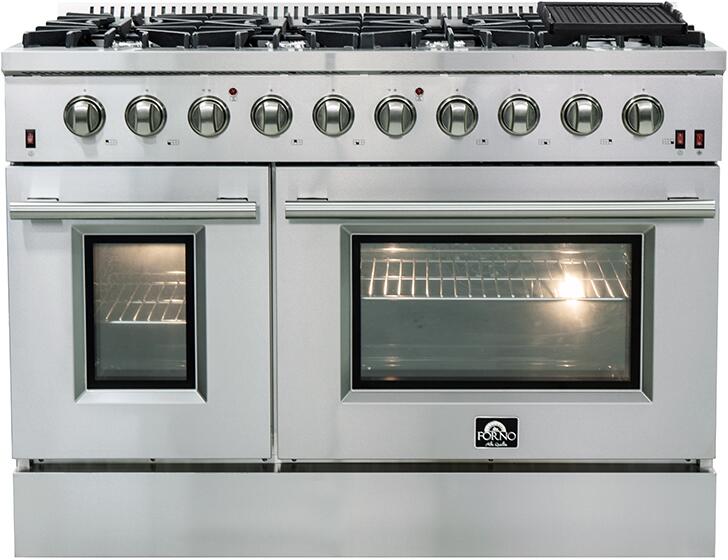 Forno Appliance Package - 48 Inch Gas Range, 60 Inch Refrigerator, Range Hood, Dishwasher, FRH-FFSGS6244-48HB FORNO