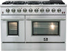 Forno Appliance Package - 48 Inch Gas Range, 60 Inch Refrigerator, Range Hood, Dishwasher, FRH-FFSGS6244-48HB FORNO