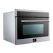 Forno 5-Piece Appliance Package - 30-Inch Electric Range, Wall Mount Range Hood with Backsplash, Pro-Style Refrigerator, Dishwasher, and Microwave Oven in Stainless Steel FORNO