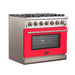 FORNO Capriasca - Titanium Professional 36" Freestanding Colored Door Gas Range FFSGS6260-36 - PrimeFair