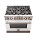 FORNO Capriasca - Titanium Professional 36" Freestanding Colored Door Gas Range FFSGS6260-36 - PrimeFair