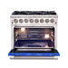 FORNO Capriasca - Titanium Professional 36" Freestanding Dual Fuel Electric 240V Colored Door Oven Range FFSGS6187-36 - PrimeFair