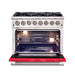 FORNO Capriasca - Titanium Professional 36" Freestanding Dual Fuel Electric 240V Colored Door Oven Range FFSGS6187-36 - PrimeFair