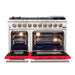 FORNO Capriasca - Titanium Professional 48" Freestanding Colored Door Gas Range FFSGS6260-48WHT FORNO