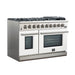 FORNO Capriasca - Titanium Professional 48" Freestanding Colored Door Gas Range FFSGS6260-48WHT FORNO