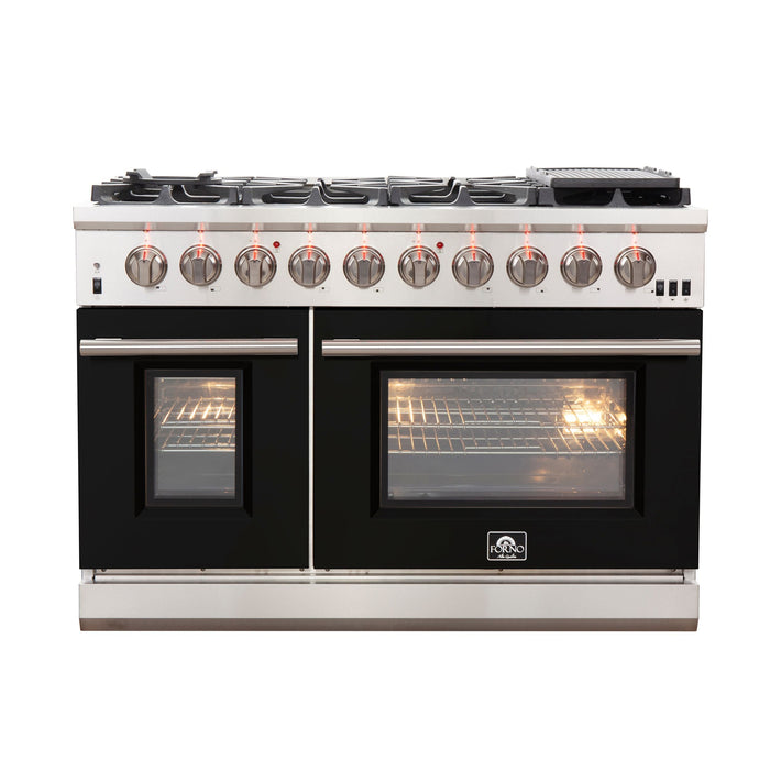 FORNO Capriasca - Titanium Professional 48" Freestanding Colored Door Gas Range FFSGS6260-48WHT FORNO