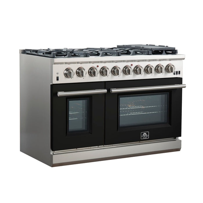 FORNO Capriasca - Titanium Professional 48" Freestanding Colored Door Gas Range FFSGS6260-48WHT FORNO