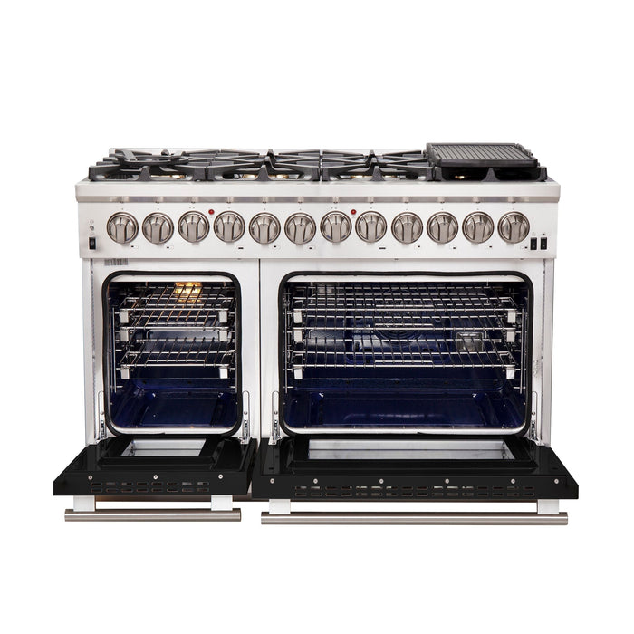 FORNO Fratta - Platinum Professional 48" Freestanding Dual Fuel Electric 240V Colored Door Oven Range FFSGS6187-48 FORNO