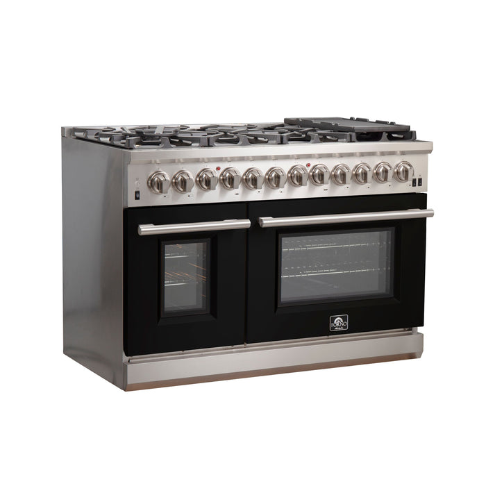 FORNO Fratta - Platinum Professional 48" Freestanding Dual Fuel Electric 240V Colored Door Oven Range FFSGS6187-48 FORNO