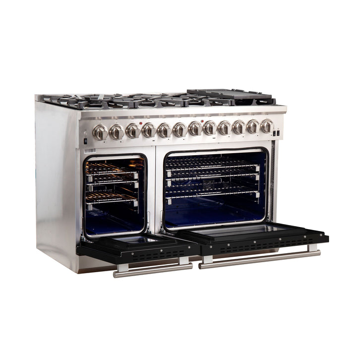 FORNO Fratta - Platinum Professional 48" Freestanding Dual Fuel Electric 240V Colored Door Oven Range FFSGS6187-48 FORNO