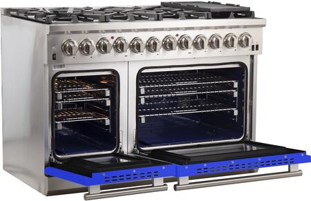 FORNO Fratta - Platinum Professional 48" Freestanding Dual Fuel Electric 240V Colored Door Oven Range FFSGS6187-48 FORNO