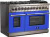 FORNO Fratta - Platinum Professional 48" Freestanding Dual Fuel Electric 240V Colored Door Oven Range FFSGS6187-48 FORNO