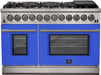 FORNO Fratta - Platinum Professional 48" Freestanding Dual Fuel Electric 240V Colored Door Oven Range FFSGS6187-48 FORNO
