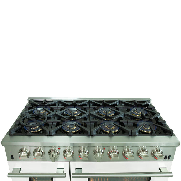 FORNO Fratta - Platinum Professional 48" Freestanding Dual Fuel Electric 240V Colored Door Oven Range FFSGS6187-48 FORNO