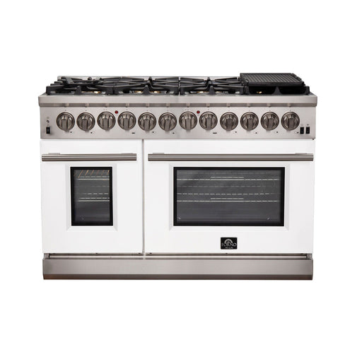 FORNO Fratta - Platinum Professional 48" Freestanding Dual Fuel Electric 240V Colored Door Oven Range FFSGS6187-48 FORNO