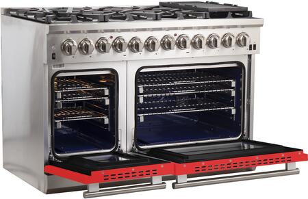 FORNO Fratta - Platinum Professional 48" Freestanding Dual Fuel Electric 240V Colored Door Oven Range FFSGS6187-48 FORNO