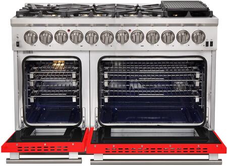 FORNO Fratta - Platinum Professional 48" Freestanding Dual Fuel Electric 240V Colored Door Oven Range FFSGS6187-48 FORNO