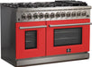 FORNO Fratta - Platinum Professional 48" Freestanding Dual Fuel Electric 240V Colored Door Oven Range FFSGS6187-48 FORNO