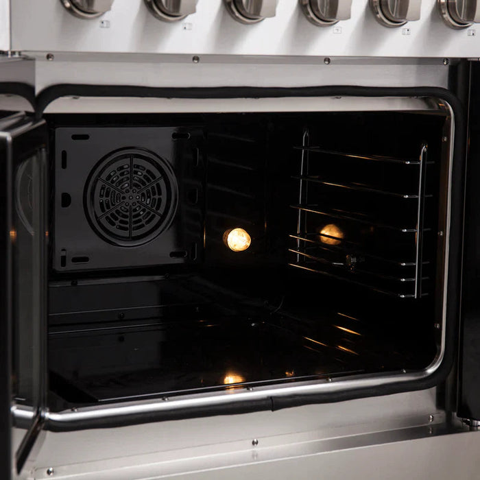 FORNO Galiano 30-Inch French Door Electric Range with Convection Oven in Stainless Steel - FFSEL6917-30 FORNO