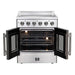 FORNO Galiano 30-Inch French Door Electric Range with Convection Oven in Stainless Steel - FFSEL6917-30 FORNO