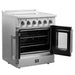 FORNO Galiano 30-Inch French Door Electric Range with Convection Oven in Stainless Steel - FFSEL6917-30 FORNO