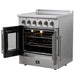 FORNO Galiano 30-Inch French Door Electric Range with Convection Oven in Stainless Steel - FFSEL6917-30 FORNO