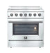 FORNO Galiano 36-Inch Electric Range with Convection Oven in Stainless Steel - FFSEL6083-36 FORNO