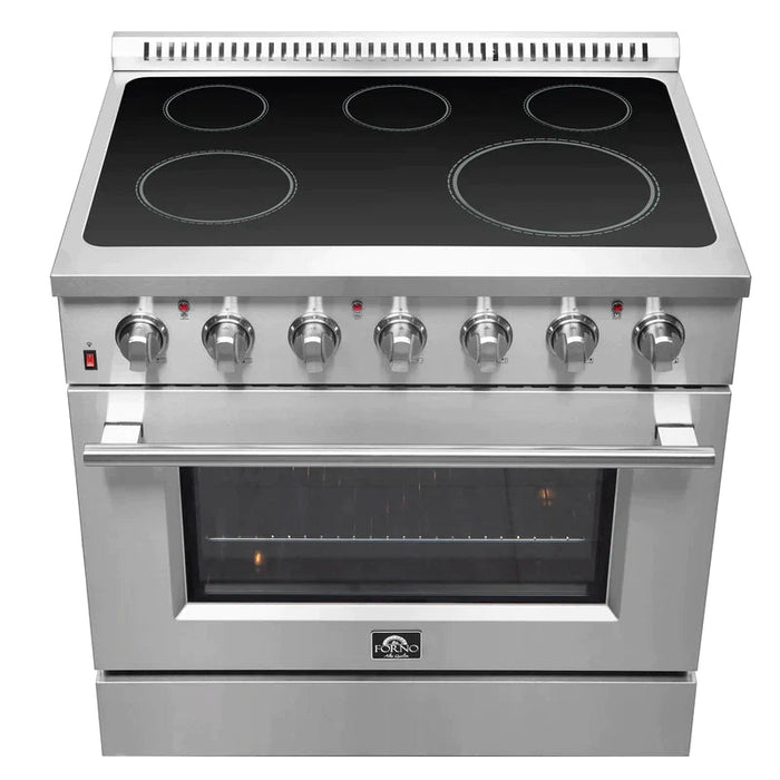 FORNO Galiano 36-Inch Electric Range with Convection Oven in Stainless Steel - FFSEL6083-36 FORNO