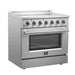FORNO Galiano 36-Inch Electric Range with Convection Oven in Stainless Steel - FFSEL6083-36 FORNO