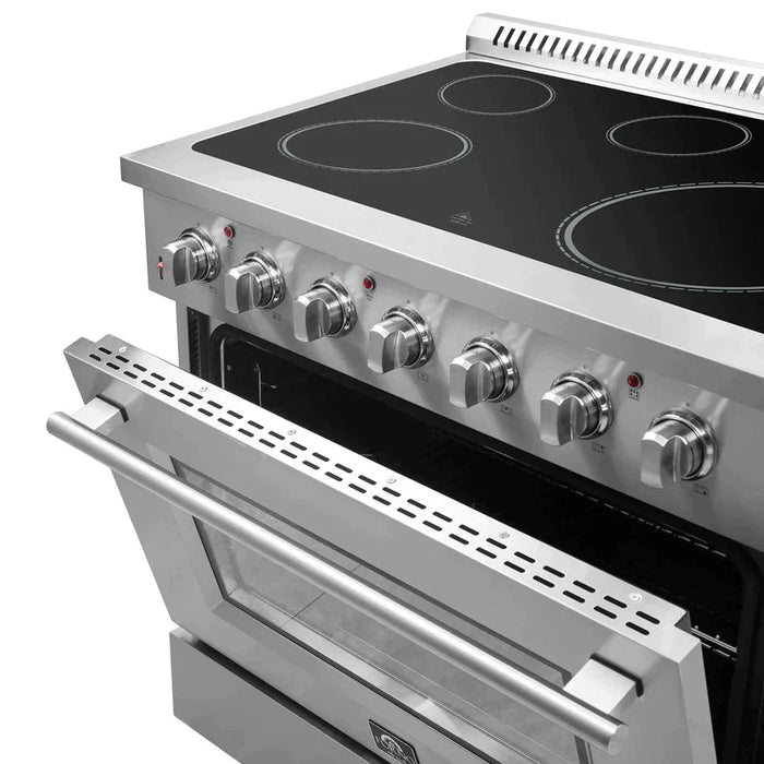 FORNO Galiano 36-Inch Electric Range with Convection Oven in Stainless Steel - FFSEL6083-36 FORNO