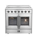 FORNO Galiano 36-Inch French Door Electric Range with Convection Oven in Stainless Steel - FFSEL6917-36 FORNO