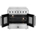 FORNO Galiano 36-Inch French Door Electric Range with Convection Oven in Stainless Steel - FFSEL6917-36 FORNO