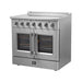 FORNO Galiano 36-Inch French Door Electric Range with Convection Oven in Stainless Steel - FFSEL6917-36 FORNO