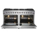 FORNO Maniago 60" Gold Freestanding Dual Fuel Range with 240v Electric Oven - 10 Burners in Stainless Steel - FFSGS6156-60 FORNO