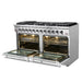 FORNO Maniago 60" Gold Freestanding Dual Fuel Range with 240v Electric Oven - 10 Burners in Stainless Steel - FFSGS6156-60 FORNO