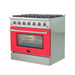 FORNO Vittorio - Gold Professional 36" Freestanding Colored Door Gas Range FFSGS6244-36WHT FORNO