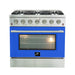 FORNO Vittorio - Gold Professional 36" Freestanding Colored Door Gas Range FFSGS6244-36WHT FORNO