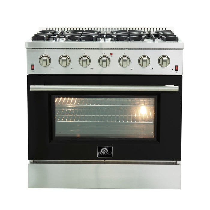 FORNO Vittorio - Gold Professional 36" Freestanding Colored Door Gas Range FFSGS6244-36WHT FORNO