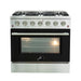 FORNO Vittorio - Gold Professional 36" Freestanding Colored Door Gas Range FFSGS6244-36WHT FORNO