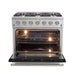 FORNO Vittorio - Gold Professional 36" Freestanding Colored Door Gas Range FFSGS6244-36WHT FORNO