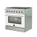 FORNO Vittorio - Gold Professional 36" Freestanding Colored Door Gas Range FFSGS6244-36WHT FORNO
